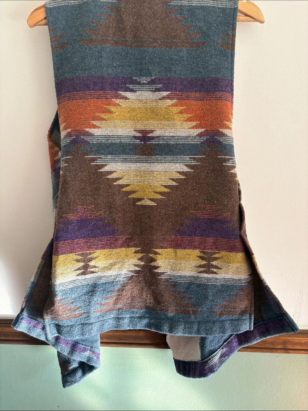 Hem & Thread Southwestern Aztec Sherpa-Lined Vest